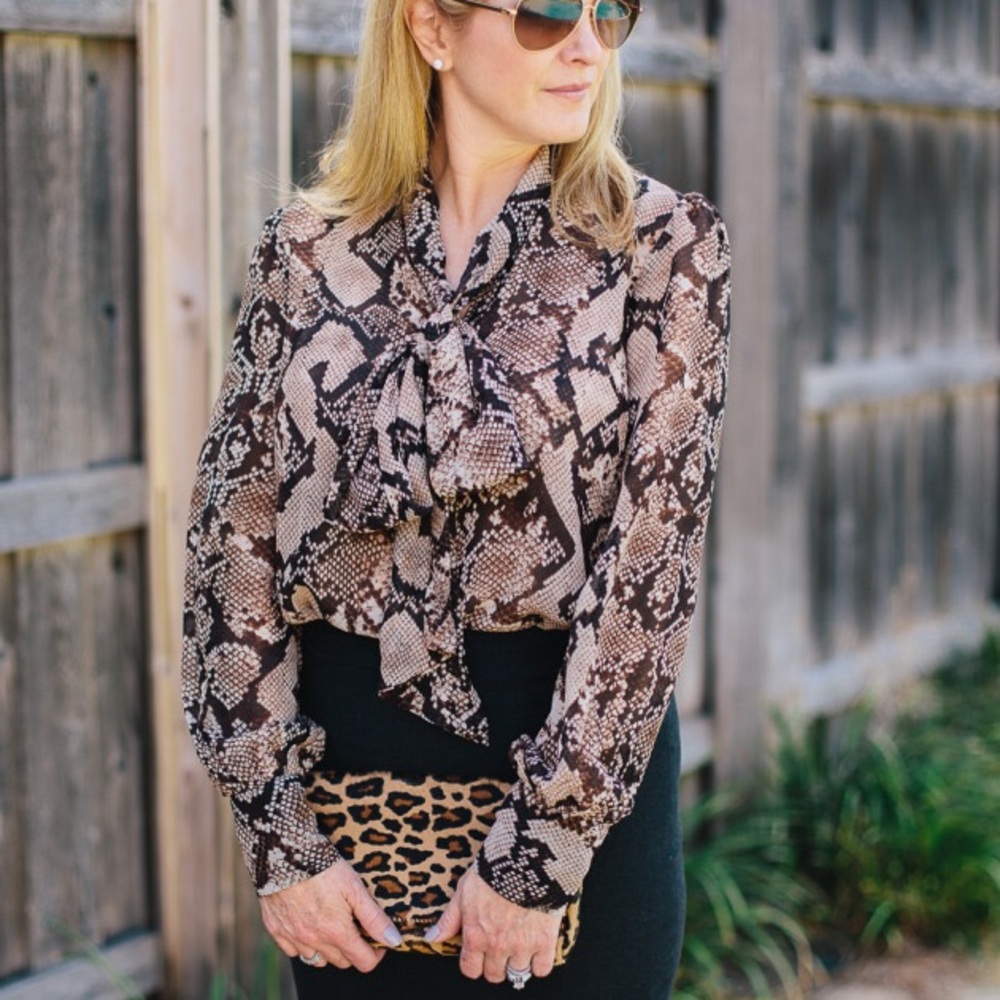Altuzarra x Target snakeskin print tie front blouse
